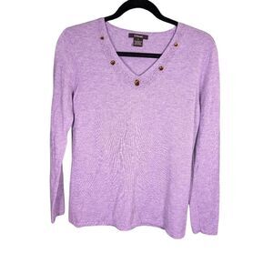 Strand V-Neck Purple/Pink Long Sleeve Sweater Women's Small